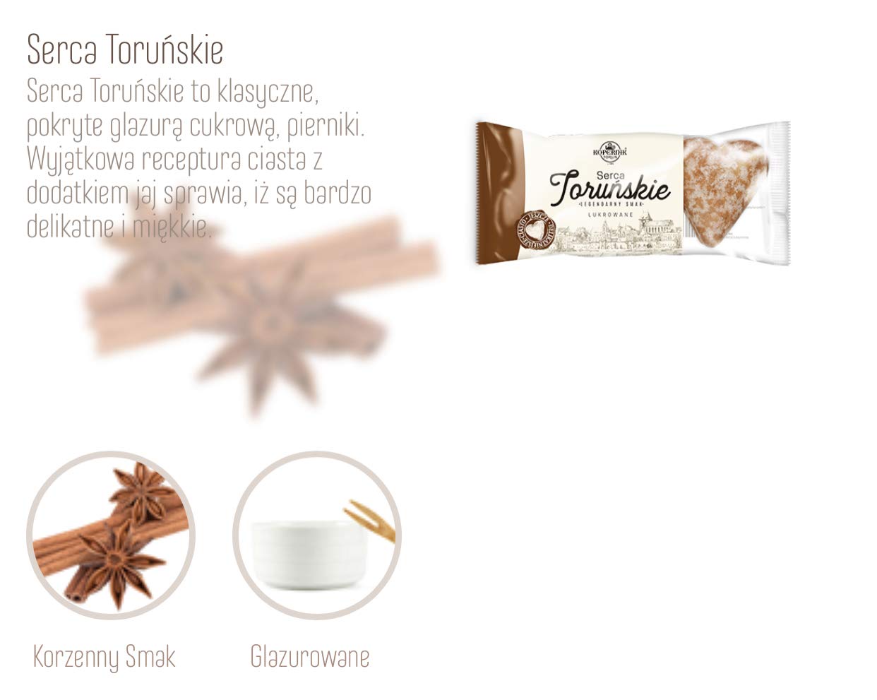 KOPERNIK PIERNIKI TORUNSKIE ICED HEARTS 3 pack x 120 g. / 4.23 oz. Product of Poland. Packing by Granda.