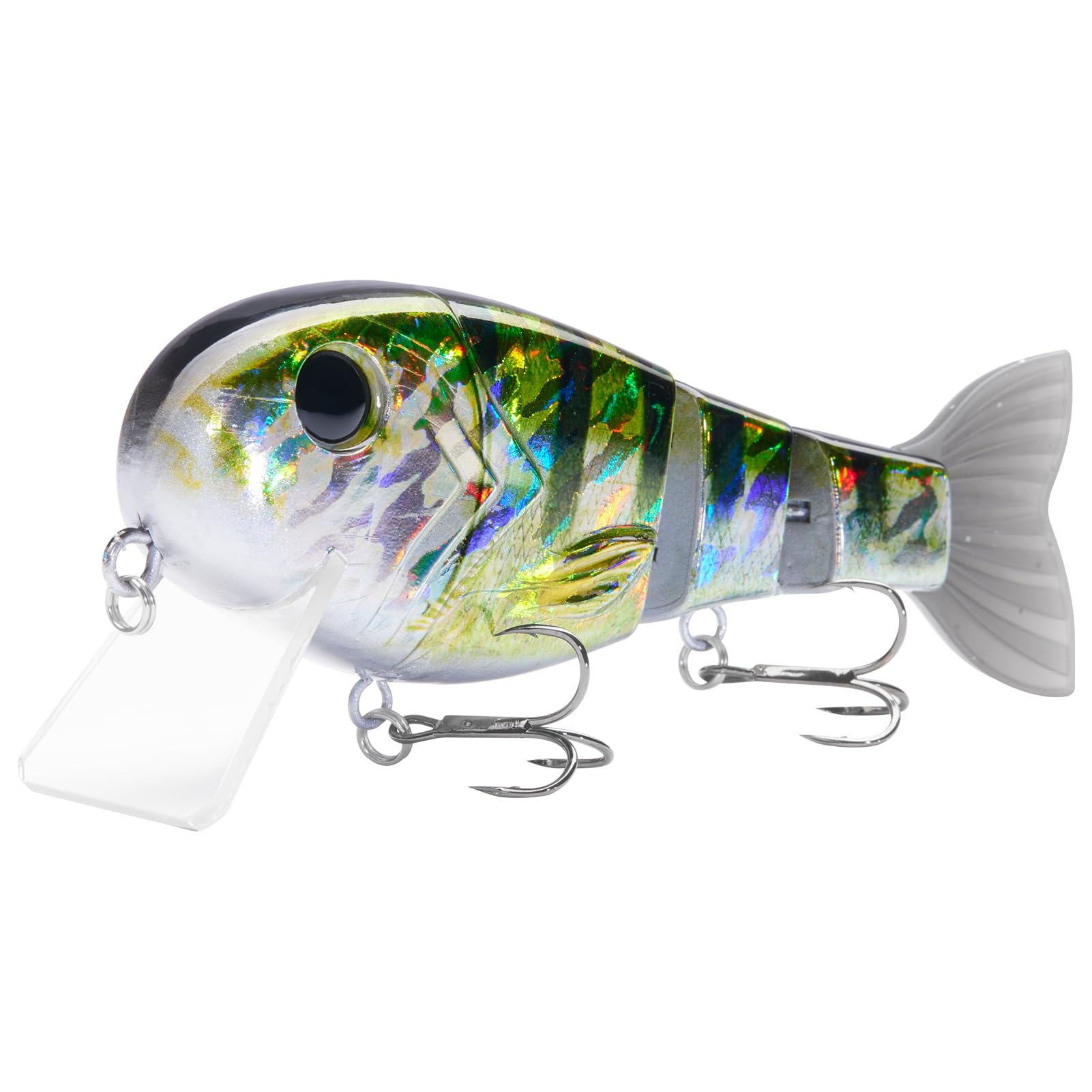 BASSROCK Topwater Fishing Lures for Bass Pike Salmon Floating Swimbait Jointed Crankbait Freshwater Saltwater 4.9in/1.76oz RK1001