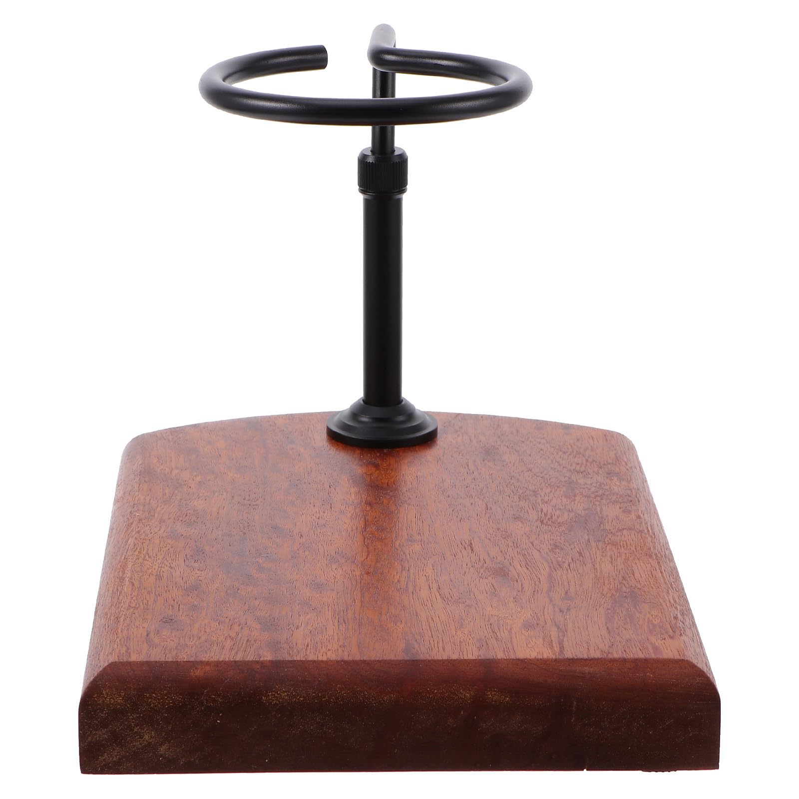 Support Réglable Porte-filtre à Café en Bois et Aluminium Noir