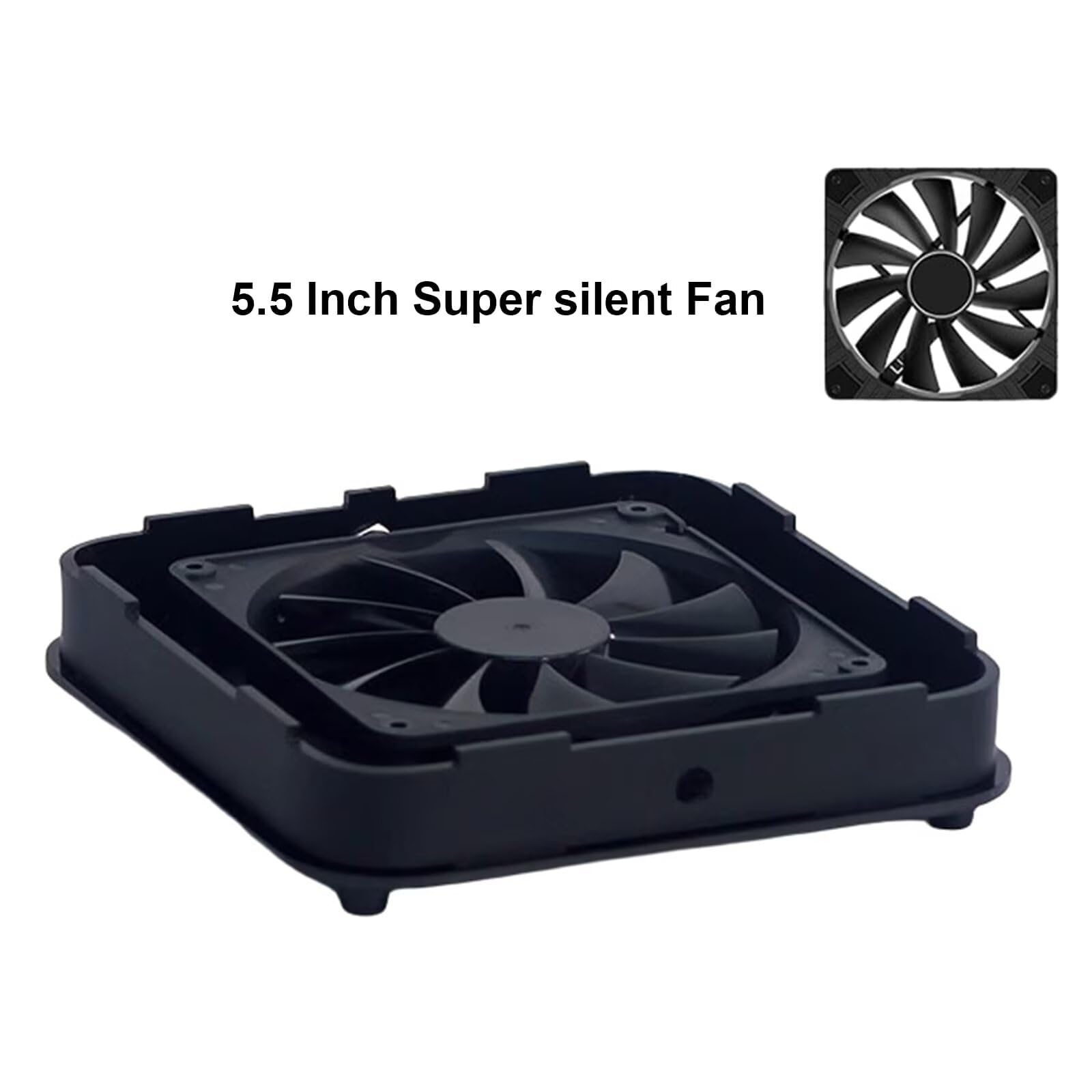 Support Mac mini, design mini ventilateur de refroidissement, châssis de modification du vent super puissant, équipé d'un ventilateur silencieux de 14 cm pour dissipateur de chaleur, et alimentation