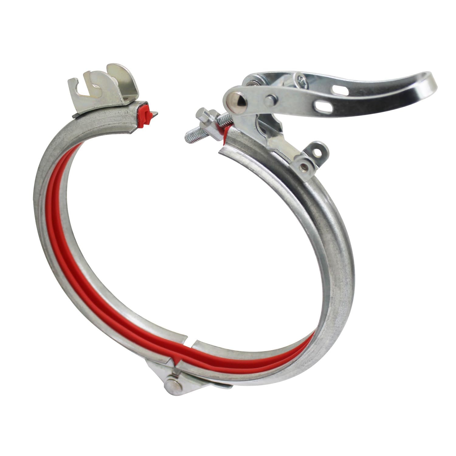 Abrazadera ducto aire cierre union tubos acero inoxidable para tubo de escape inox tubería abrazadera de liberación rápida metálica cierre ballesta para bidón con tapa (ID200mm)