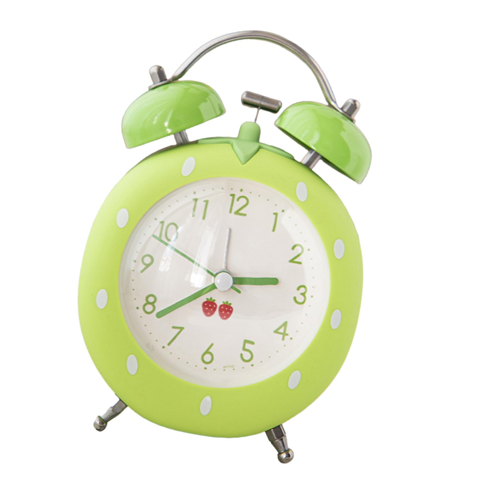 Xjdzineq Strawberry Bedsides Alarm Clock with Loud Ringing Bells Quartzs Quiet Operations and Night Light for Bedroom Decors Night Light Alarm Clock with Loud Twin Bells