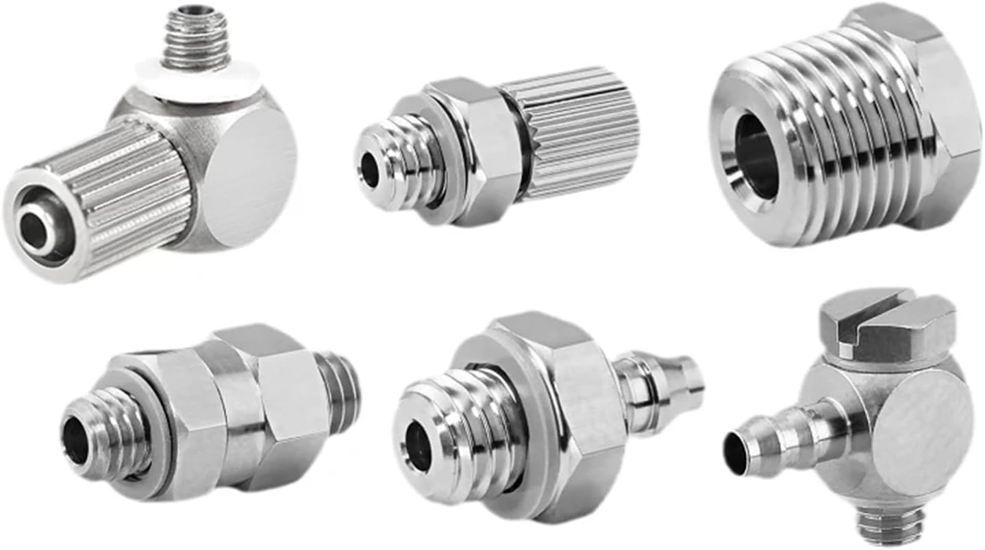 304 Stainless Steel Fittings Connector Mini M5 Thread 4mm M5-4 Air Cylinder Connector 2Pcs(MS-3H-4)
