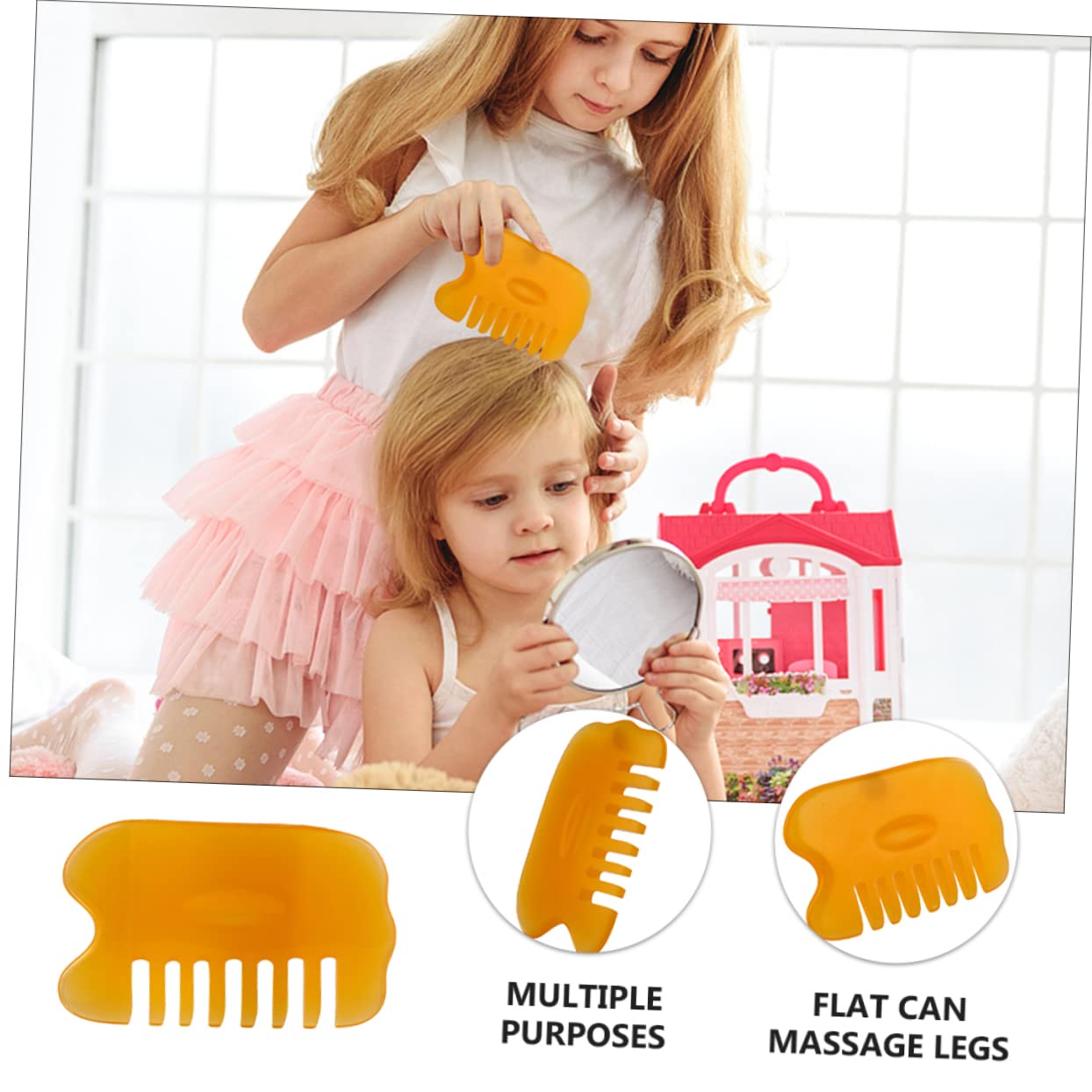 Gatuida 3 Set Regola La Circolazione Rilassa La Gua Sha Raschiando Pettine Cuoio Capelluto Raschiando Bordo Naturale Per Il Corpo 2 Pezzi * 3