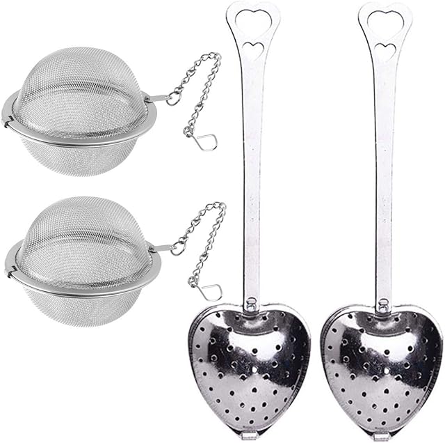4 Pack Tea Infuser Stainless Steel Mesh Tea Ball for Loose Leaf Tea and Mulling Spices