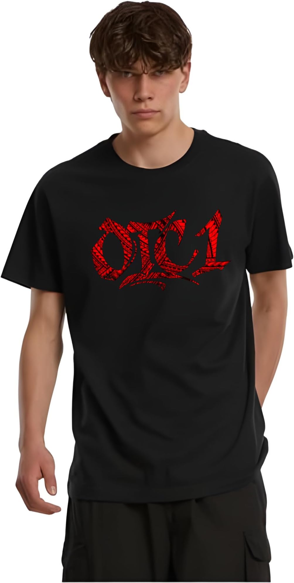 Mens OTC1 Red Graphic Printed T Shirt