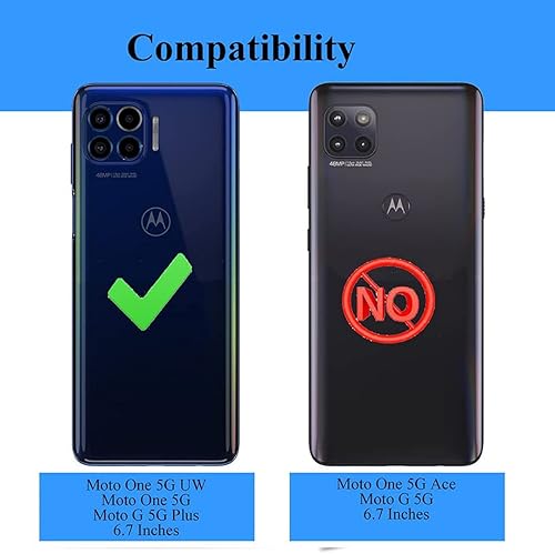 Miniatura 2 de Jeylly Funda para Moto One 5GMoto One 5G UWMoto G 5G Plus 6.7 pulgadas, doble capa resistente silicona suave parachoques duro PC mármol elegante