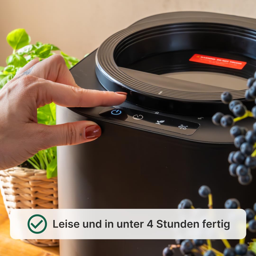 Elektrischer Küchenkomposter 4L | Verwandelt Deine Abfälle mit einem klick in Dünger | WeEarth Elektrischer Komposter (Schwarz)
