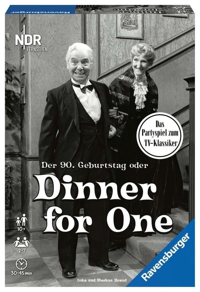 Ravensburger Partyspiel - 26835 - Der 90. Geburtstag oder Dinner for One - Gesellschaftsspiel für Erwachsene und Kinder ab 10 Jahren, Spiel zum Film-Klassiker, Perfekt für Weihnachten und Silvester