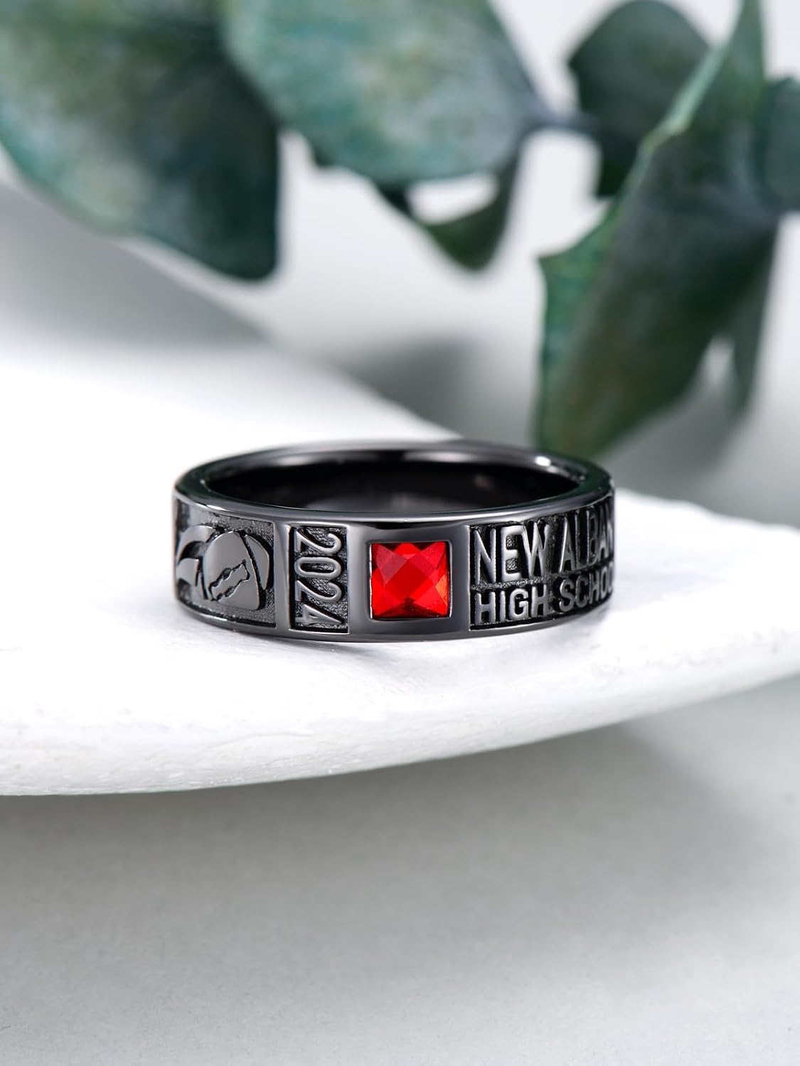 Hundreds of Custom Patterns Fully Personalized Graduation Ring for Men 2026 Sterling Silver Birthstone High School College Class Ring Customized Graduation Jewelry Gift for Graduates Size 4-15