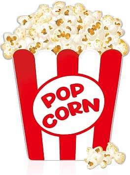 4 Ft Carnival Circus Decoration Popcorn Box Cardboard Cutout Stand up Large Red and White Popcorn Box Photo Prop Party Back Drop for Carnival Circus Theme Party Festival Yard Decoration