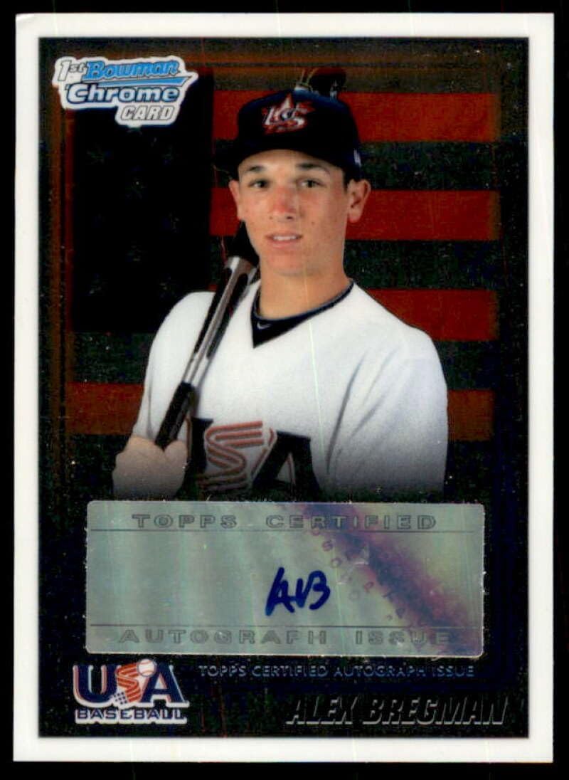 Alex Bregman Rookie 2010 Bowman Chrome Draft USA Baseball Autographs #USAA5