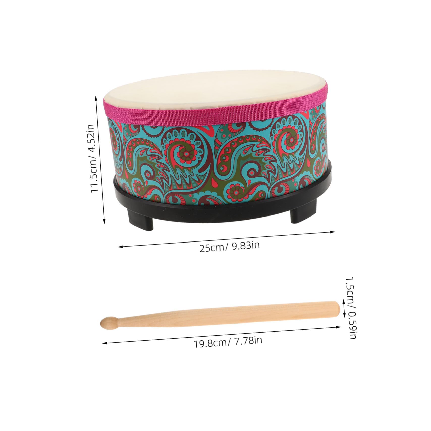 LIFKOME Strumento Orff Verde con Motivo Floreale Percussione Sicuro e Compatto per Gioco Musicale Educativo per Scuola e Feste