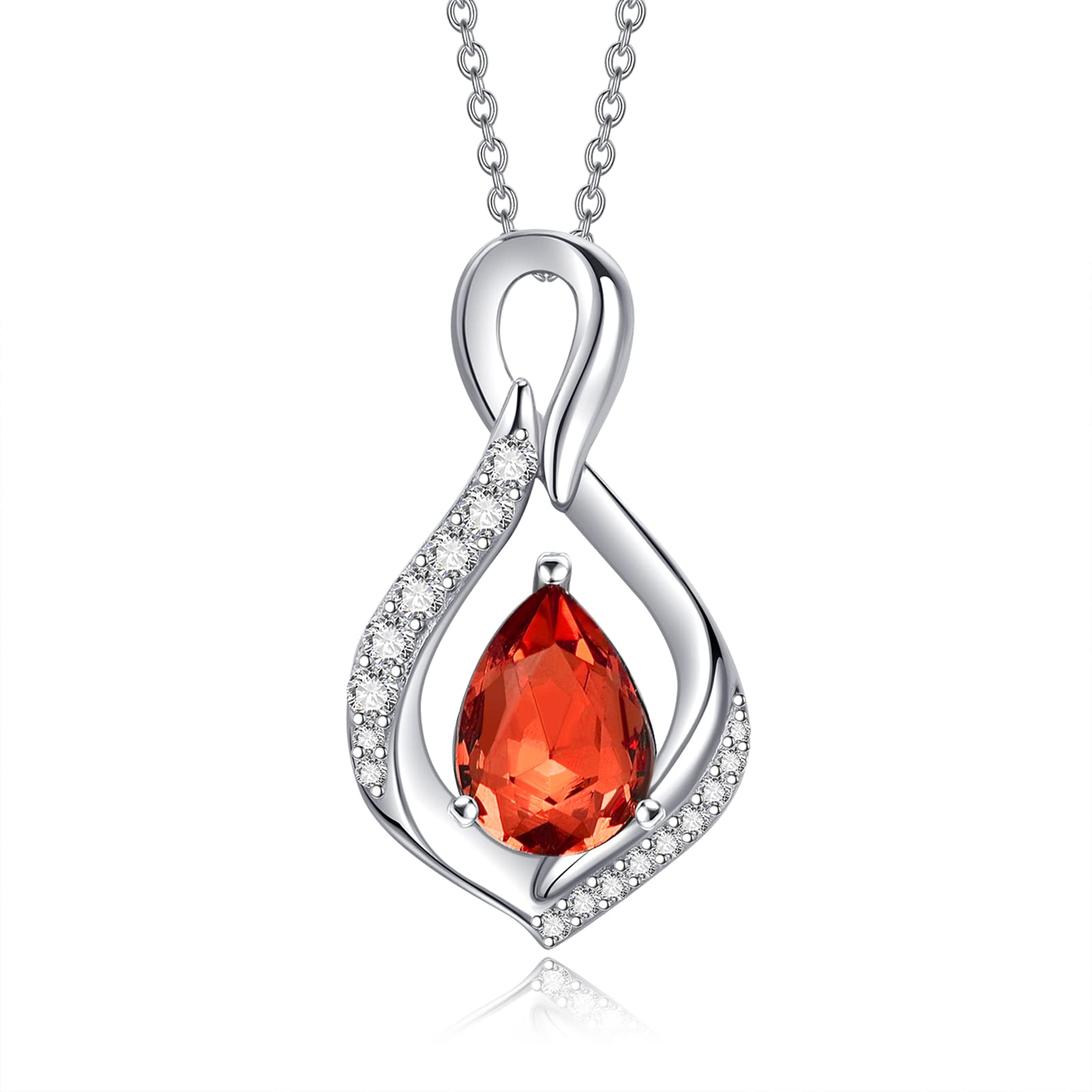 Collana Infino Con Nome In Argento Sterling 925 / Rame Con Pietra Di