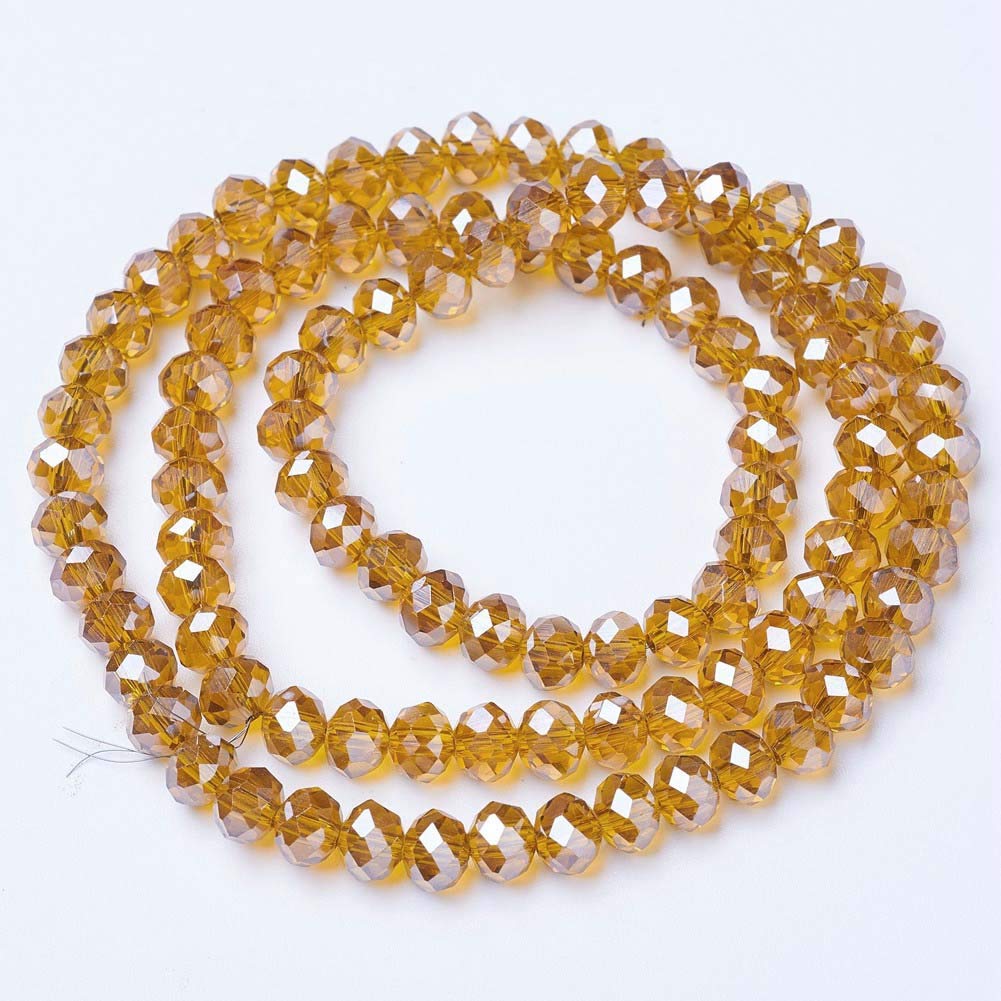 Facettierte AB-Farben Rondelle-Kristallglasperlen, Lose Abstandsperlen Für DIY-Schmuckherstellung, Armbandzubehör, Zubehör, 38,1 Cm, Violett-lila, 8 Mm, 65–70 Stück