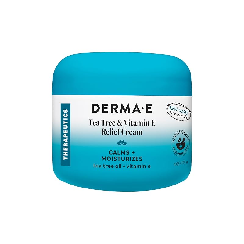 Creme hidratante para corpo e rosto Derma E com tea tree e vitamina E, 113 g