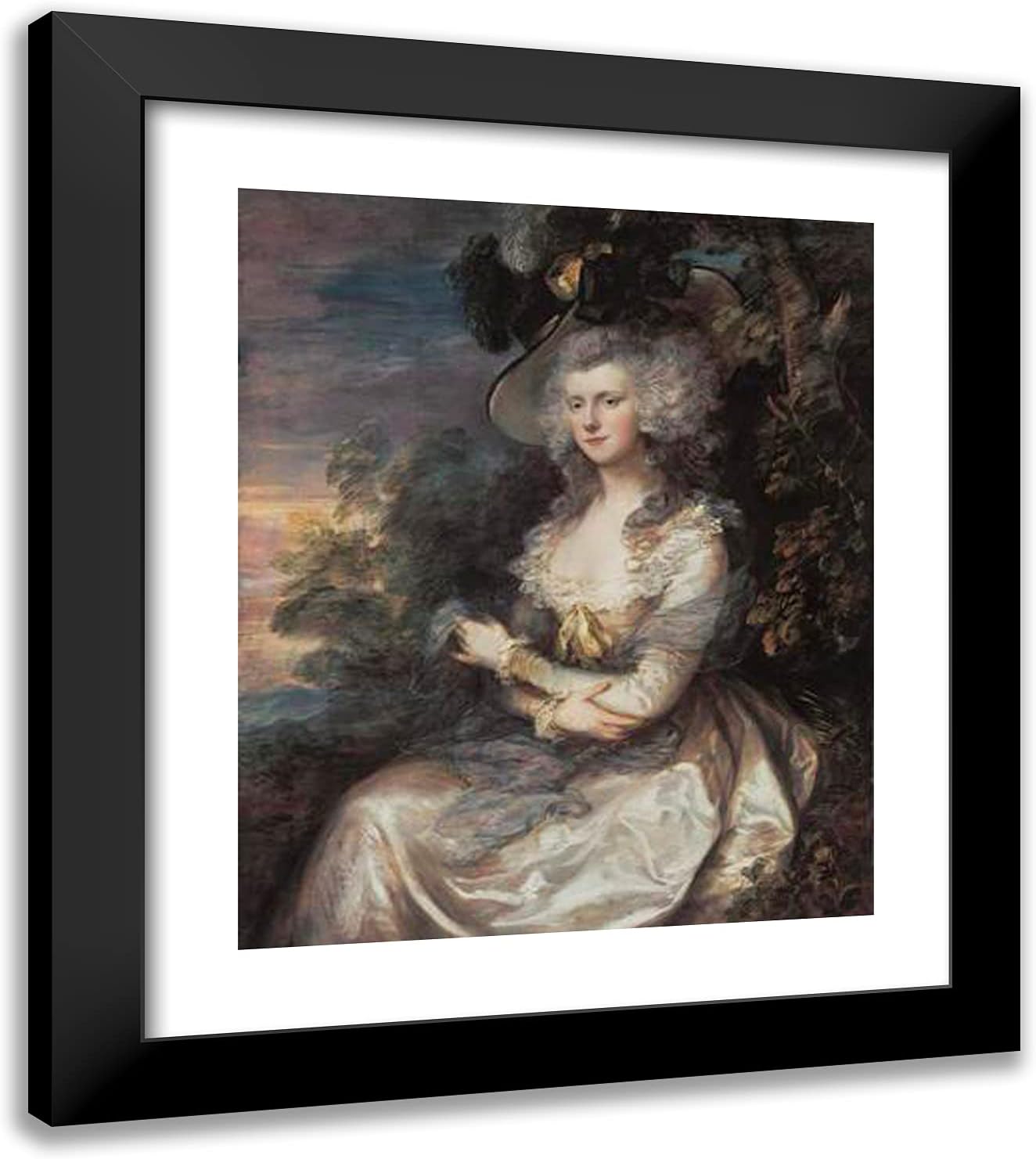 ArtDirect Gainsborough, Thomas 20x23 Gold Ornate Framed Art Print with Double Matting Titled: Mrs. Thomas Hibbert
