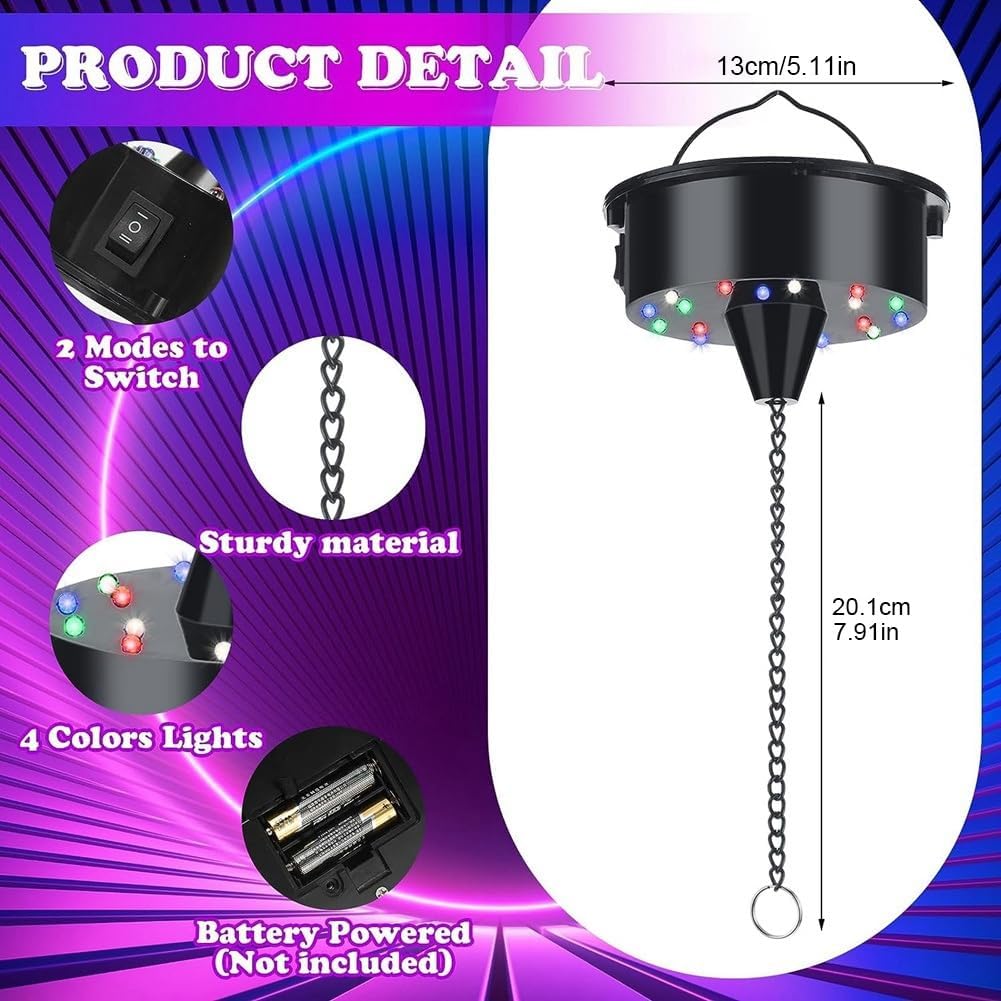 Disco Ball Decor with Light and Disco Ball-Battery Powered Disco Ball Light, Christmas Party, DJ Club Party Supplies Easy Install