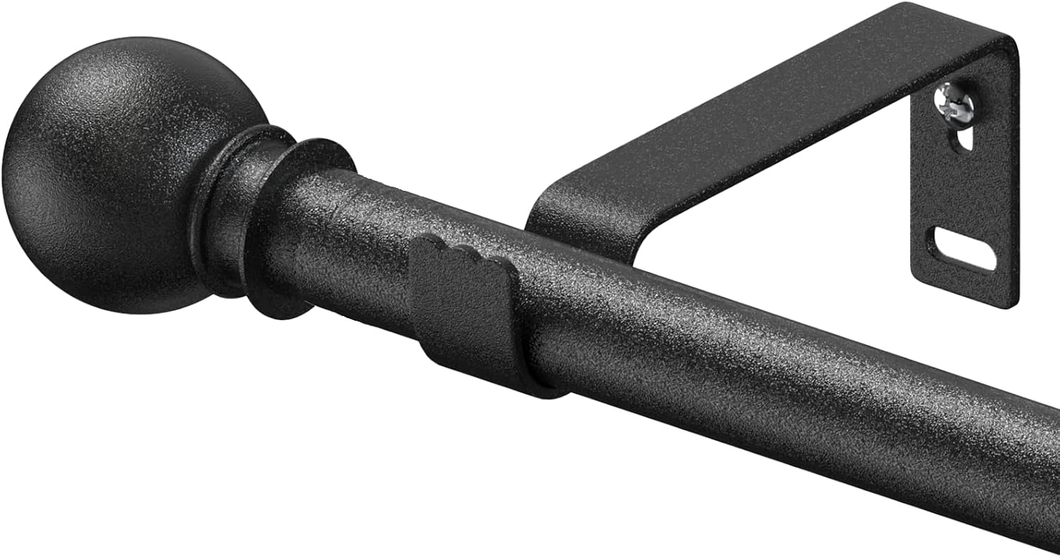 Industrial Double Curtain Rods for Windows 31 to 95 Inch, Curtain Rods for Windows 28-44 inch