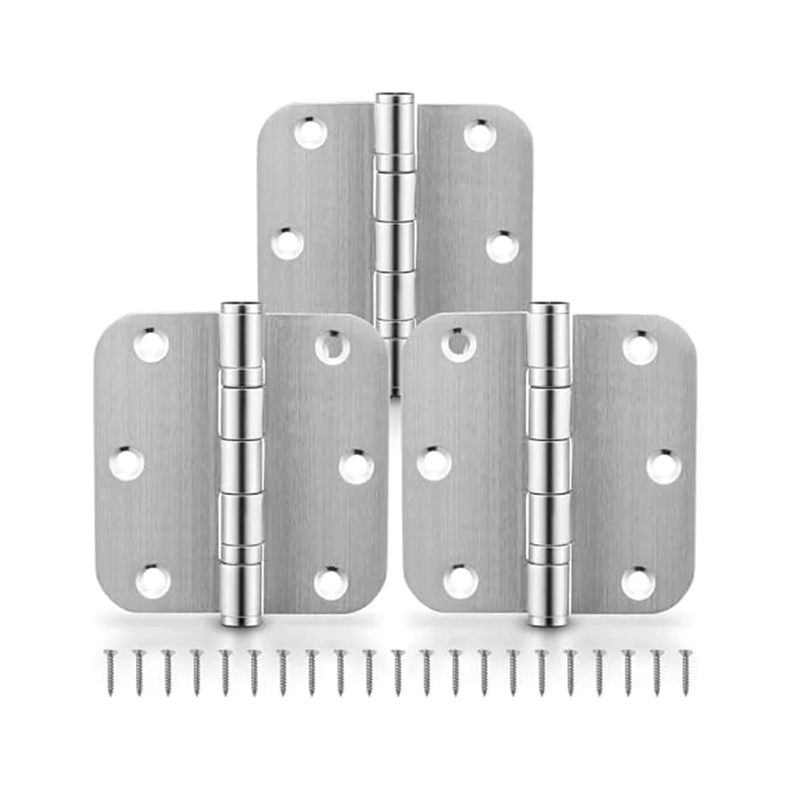 Folding Door Hinge,3pcs Stainless Steel Silver Ball Bearing Hinges Smooth Operation and Quiet