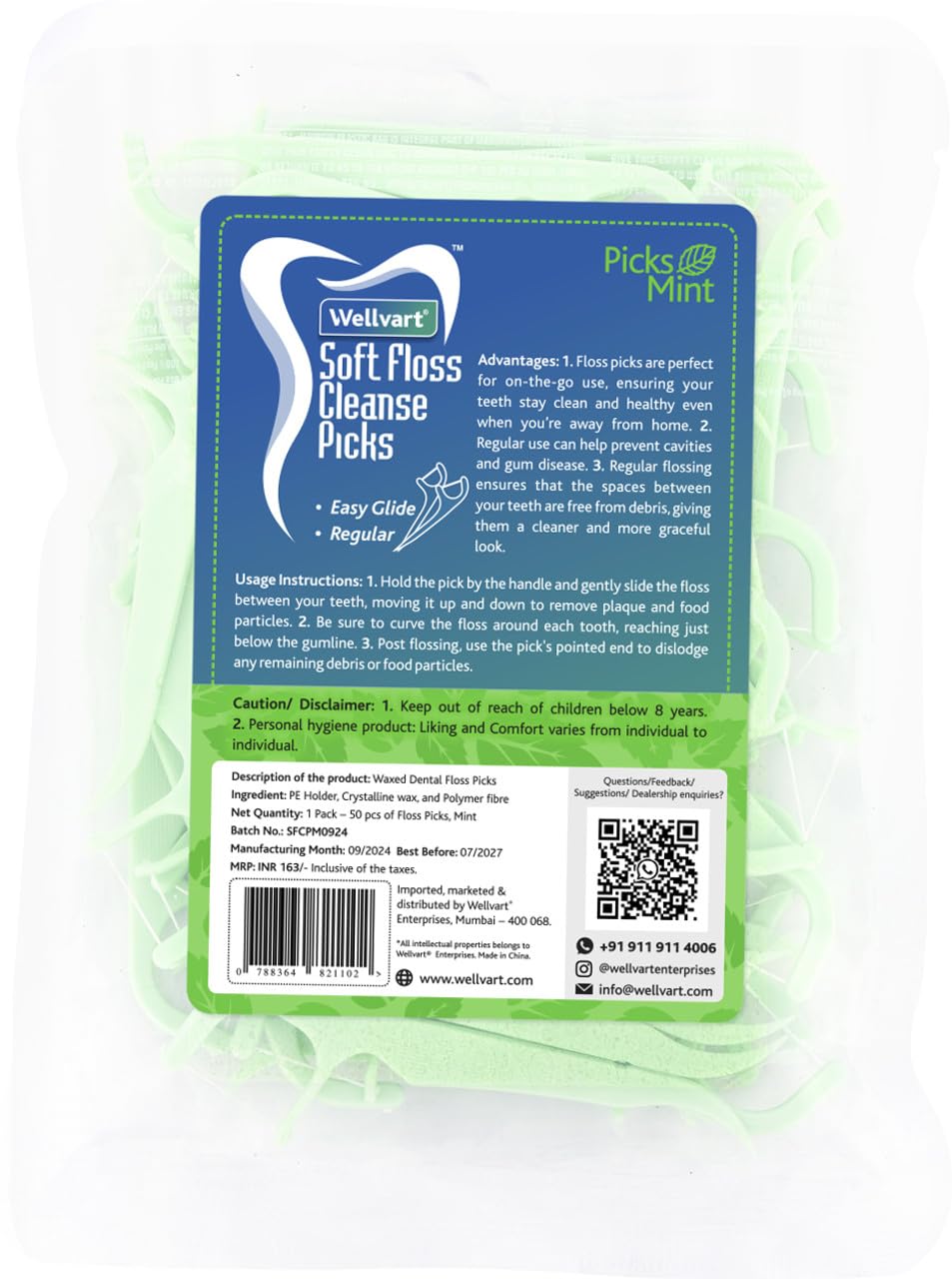 Dental Floss Cleanse Picks Mint flavor 50 Pcs (Pack of 1) for Tooth Cleaning Fresh Dental Floss Toothpick Cleaners, Oral Care Teeth Flossing Thread Toothpicks Stick Set for Fresh and Healthy Gums-image-11