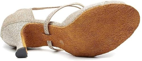 Heeled Sandals For Women Dancing Shoes Ballroom For Girls, Suede Sole Dance Shoes,Wedding Ballroom Ladies Latin Salsa Dance Shoes (Color : Gold, Size : Us7.5/Eu38/Uk5.5) #TOP2