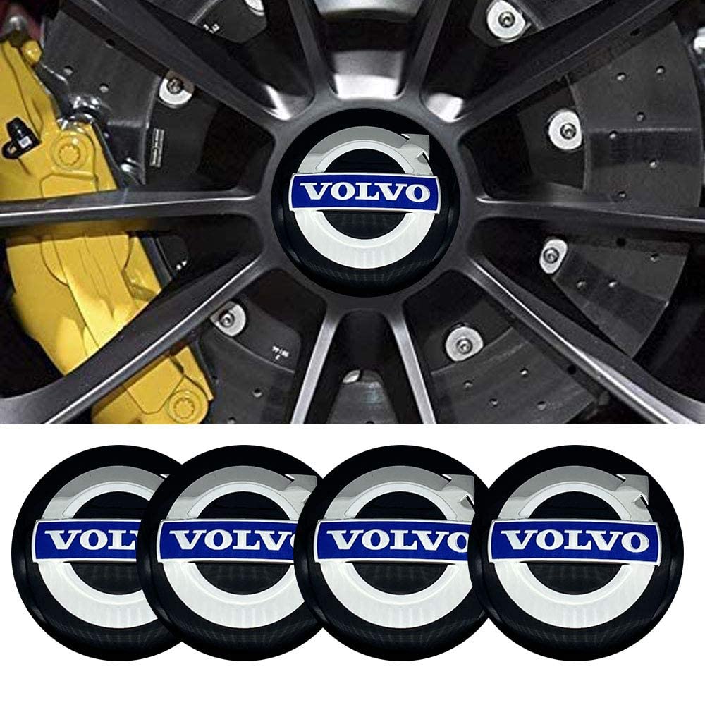 4 Cache-moyeux Pour Volvo S40 I / V40 I 1995-2004 - Diamètre 64 Mm - Enjoliveurs Centre Roue - 4