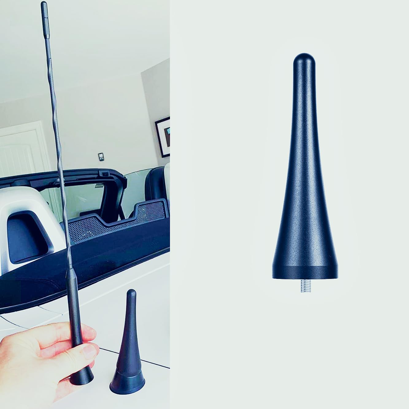 Kurze Antenne für Mazda Miata MX-5 NA NB NC ND – 9,5 cm Aluminium Miata Antennenersatz, stilvolles kleines Design, keine kaputten Antennen mehr in Autowäsche oder Garage, passend für Miata 1990–2026