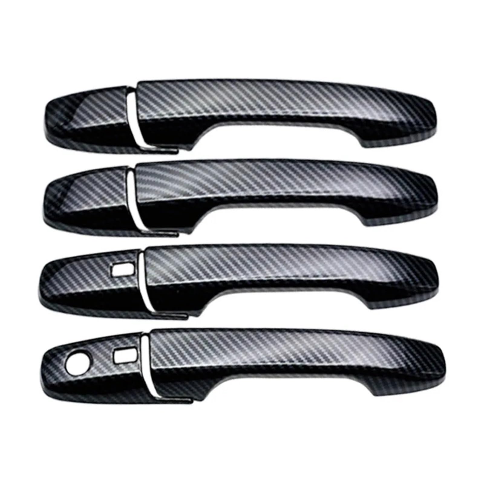 Aiwejdf Carbon Fiber Print Exterior Door Handle Hinge Repair Kit Fit For Toyota For Yaris Ativ/Vois 2022+ Auto Parts Abs Chrome Exterior Door Handle Cover With Smart Keyhole(Carbon Fiber Print)