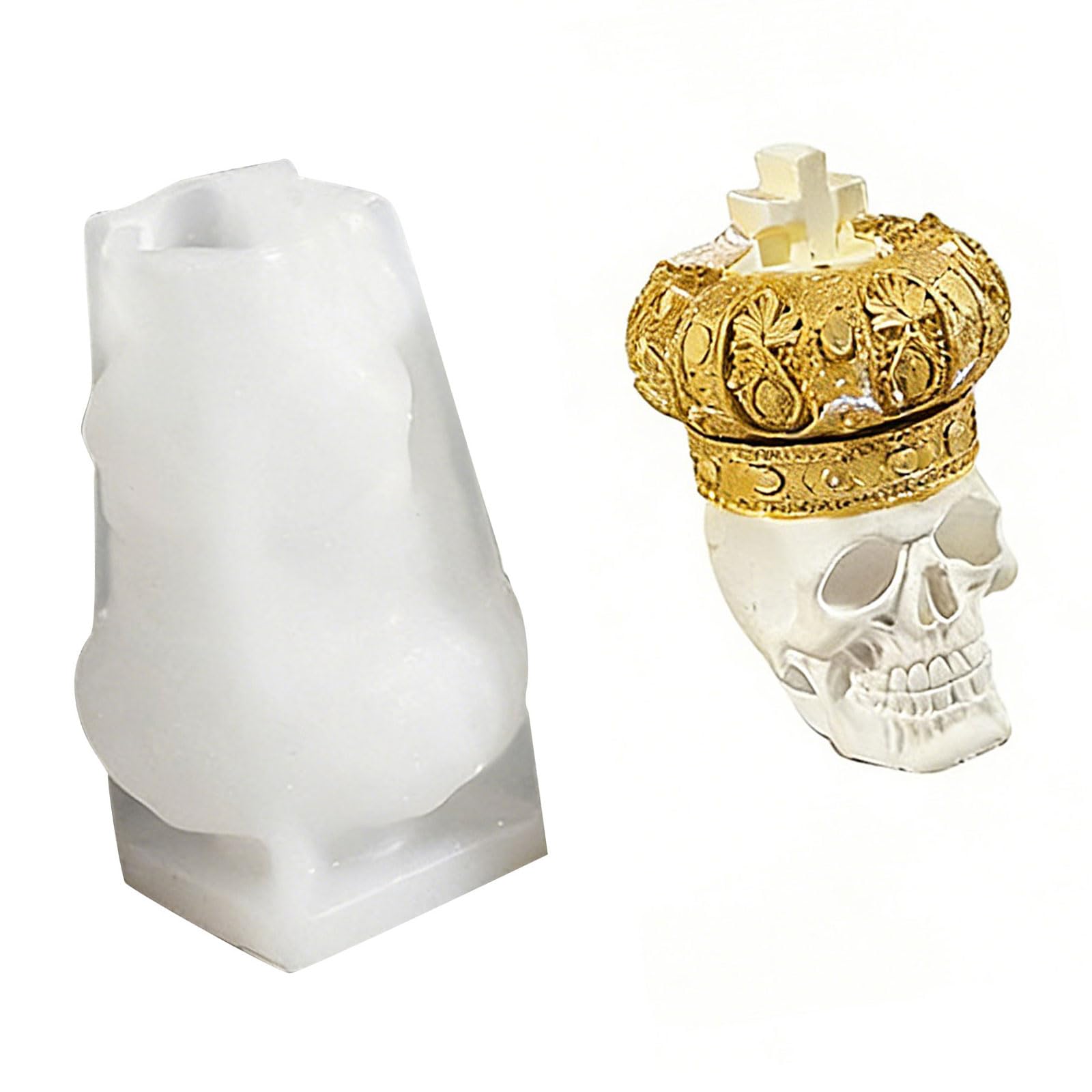 Jazuaiao Creative Crucifix King Skull Ornament Mold for Resin Casting Projects Beginner Friendly Resin Casting