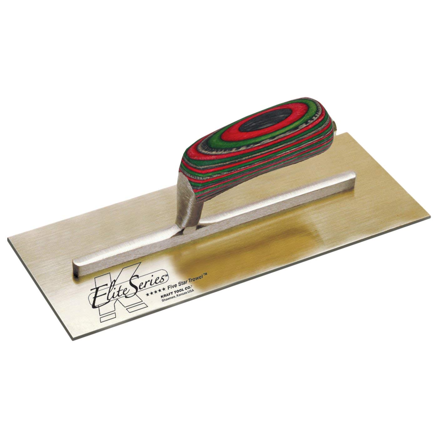 Kraft Tool PLE461 Elite Series Five Star Golden SS - Paleta de yeso con mango de madera laminada (13 x 5 cm)