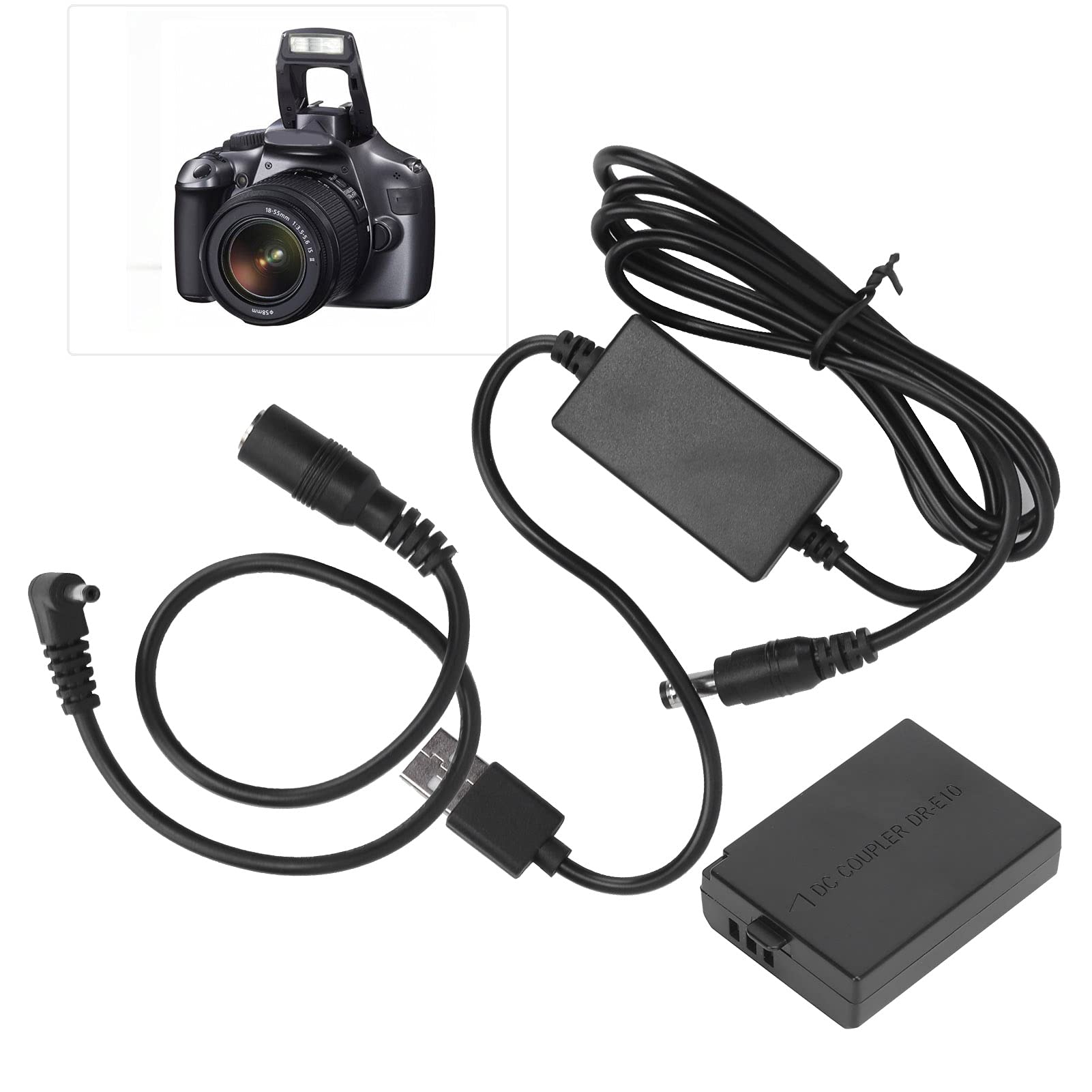 Buy Zunate LP‑E10 Dummy Battery, USB Port to LPE10 Full Decoding Dummy