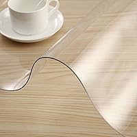 Vista 1 de Tapete de vinilo transparente de 0.079 in de grosor, protector de mesa de plástico, fácil de limpiar, resistente al calor, almohadilla protectora