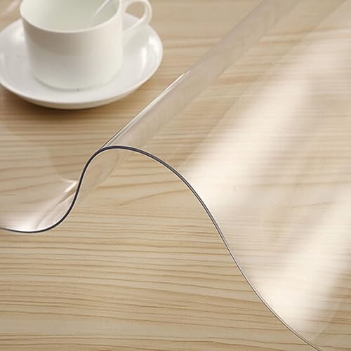 Tapete de vinilo transparente de 0.079in de grosor, protector de mesa de plástico, fácil de limpiar, resistente al calor, almohadilla protectora de
