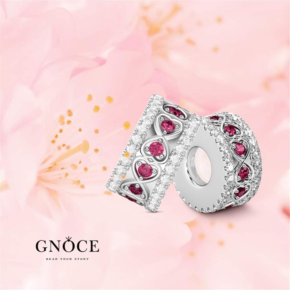 GNOCE Charm Bracelet for Women 925 Sterling Silver Snake Chain Bracelet with Flower Clusters Colorful Charm Bead Basic Charm Bangle with Clasp (6.3): Clothing, Shoes & Jewelry