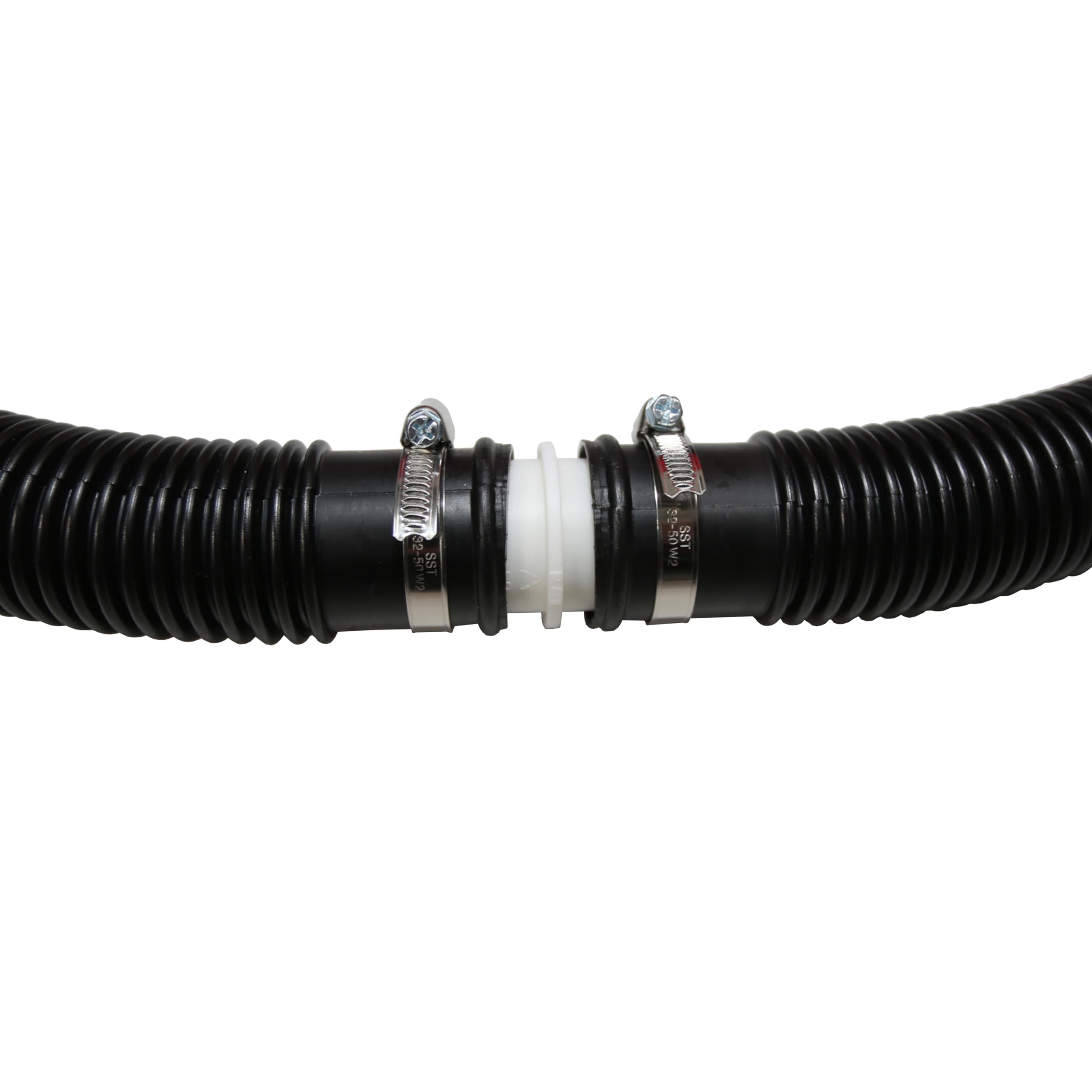 HAF® Tubo per piscina di alta qualità, 38 mm, nero, 12 m, per giardino e piscina, con 2 fascette in acciaio inox, tubo per piscina, tubo pompa – Qualità: Made in Germany