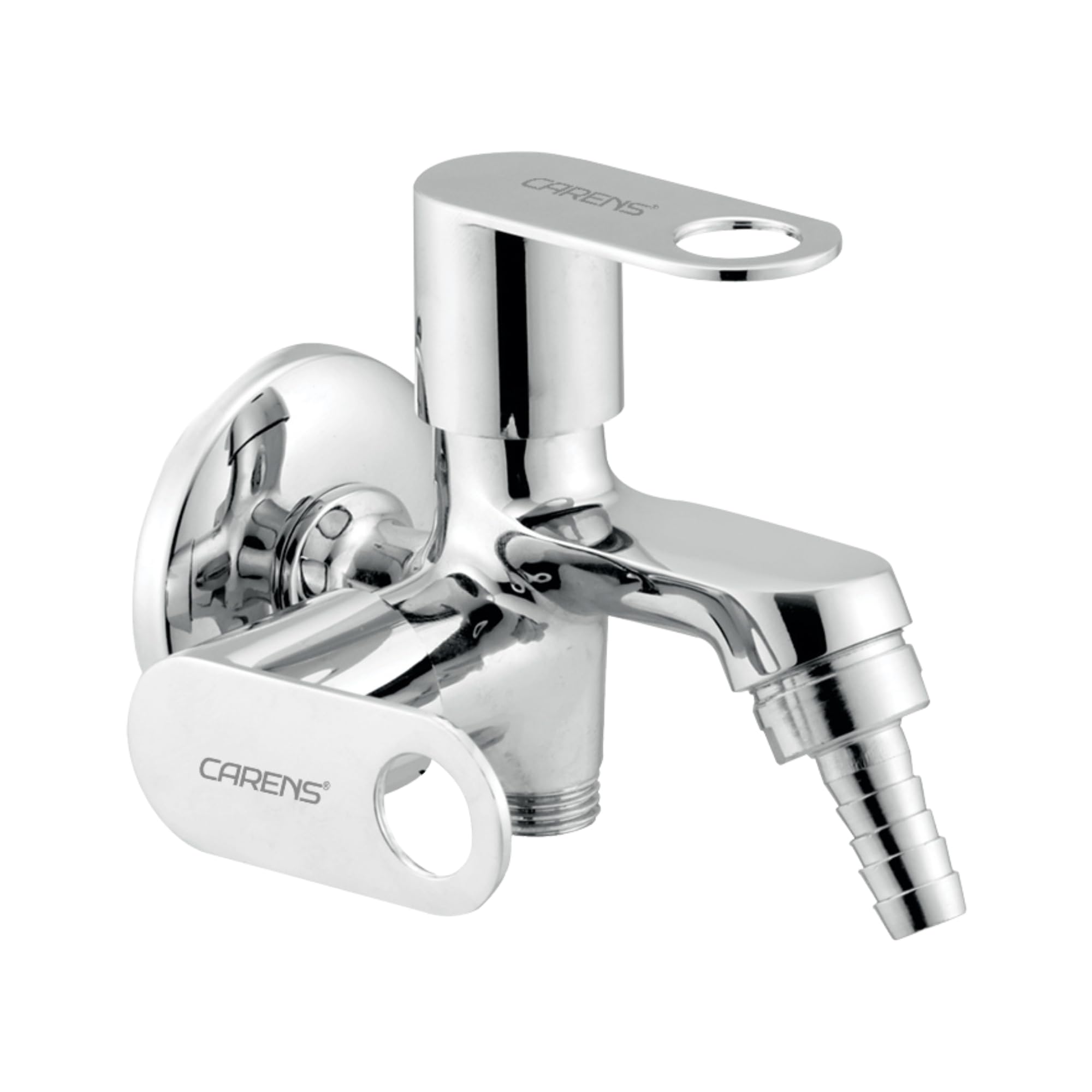 Carens Dual Outlet Brass Nozzle Bib Tap, 2 Way Wall Mounted Spout