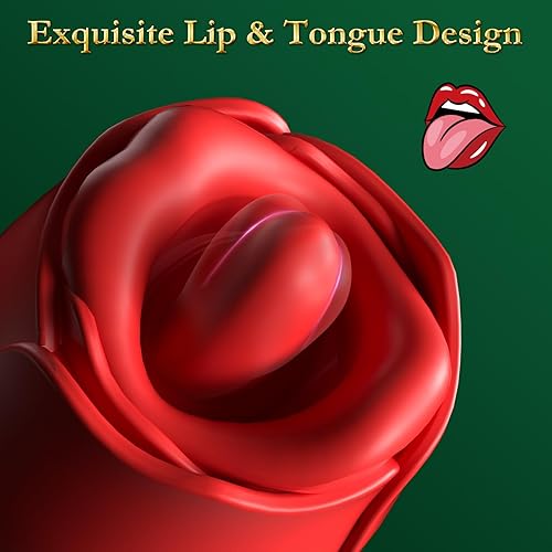 Miniatura 3 de Vibrador juguetes sexuales para adultos, juguete sexual de rosa con lengua de lamer girada de 360°, juguetes sexuales femeninos con asa, juguetes