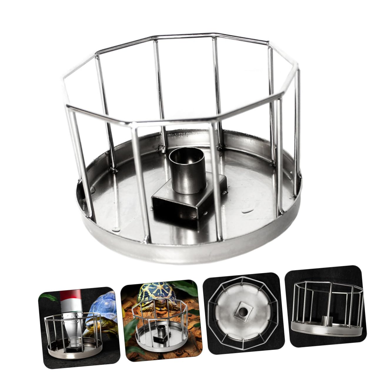 DOITOOL Ciotola Terrario Automatica in Acciaio Inox per Tartarughe e Rettili, Superficie Liscia, Sicura per Cibo e Acqua