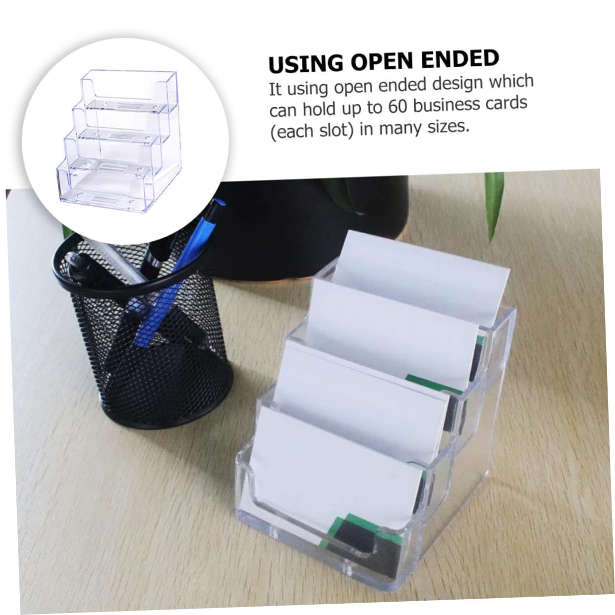 NUOBESTY 3 Pz espositore casse scrivania portacarte portatessera contenitore aziendale titolare di attività desktop credito porta carte Custodia per biglietti da visita plastica Transparent