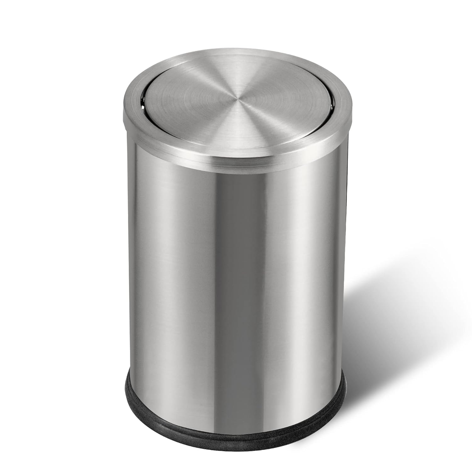 Small Gold Bathroom Trash Can , Brass Garbage Can with Swing Lid，2