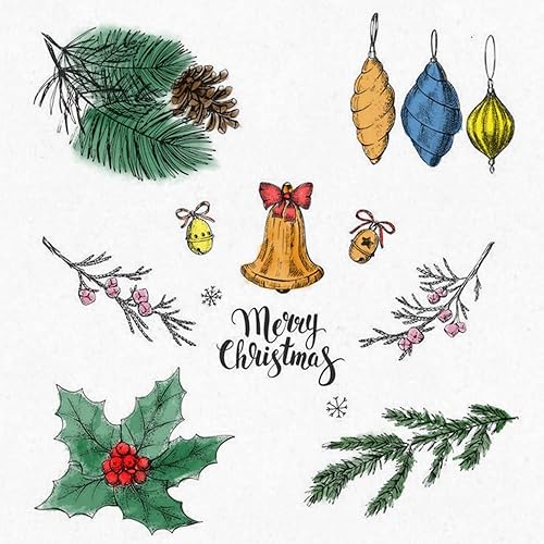 Miniatura 5 de Sellos transparentes de árboles de Navidad y hojas para hacer tarjetas y álbumes de fotos, sellos de goma de flores, conos de pino de Navidad, sello