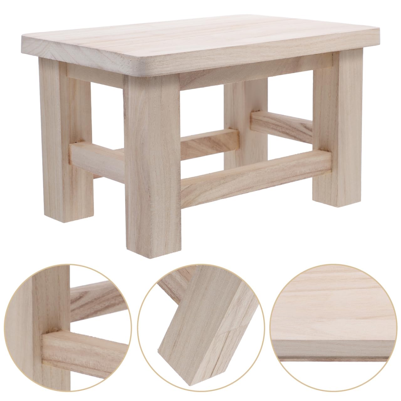 Gatuida Taburete PequeñO De Madera Maciza para Cambiar Zapatos Taburete Bajo Multifuncional Compacto como ReposapiéS O Soporte para Plantas