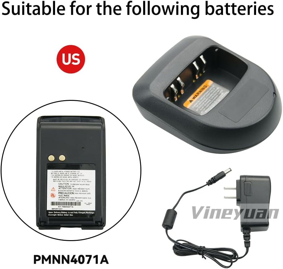 PMNN4071A NI-MH Battery and Charger for Mag One BPR40 A8 Two Way Radios Desktop Charger