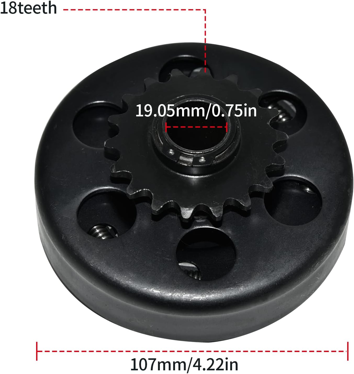 Go Kart Centrifugal Clutch 18 Tooth 3/4" Bore #35 Chain Compatible with Mini Bike and Go Kart Racing