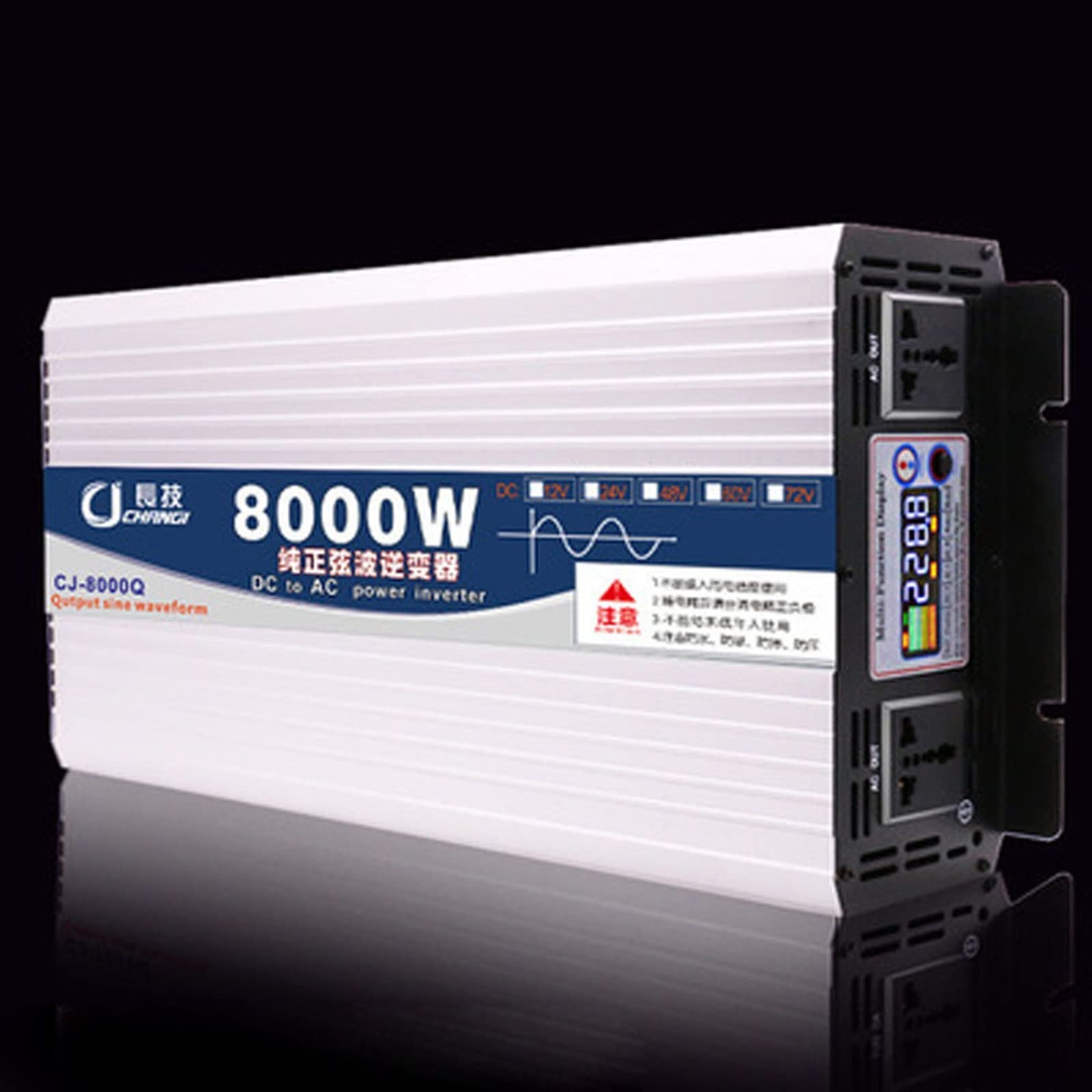 Falownik, Czysta fala sinusoidalna przetwornica 1600W 2200W 2600W 3000W 4000W 5000W 6000W 7000w 8000w 12V/24V 48V 60V do 110/220 konwerter napięcia USB falownik solarny(5000W-Colour screen,24v,50HZ)