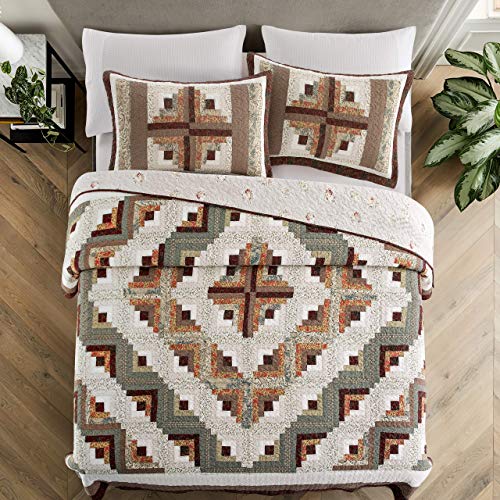 L'irisdom Quilt Queen Size - 100% Cotton Quilted Coverlet Set (96 * 106 Inch) Patchwork Reversible Comfortable Bedspread With 2 Pillow Shams #TOP2
