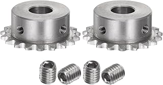 uxcell 2pcs Sprocket Type B Hub 12mm Bore, 1/4-Inch Pitch, 19 Teeth Stainless Steel Single Strand Roller Sprocket for Chain DIN/ISO No. 04C-1 and ANSI No. #25