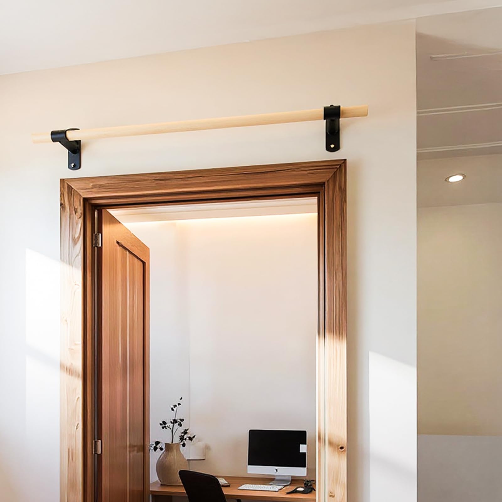 Youyijia Klimmzugstange Wand, Holz Pull Up Bar, Fitness Krafttraining Klimmzug Stange für Erwachsene/Teenager Oberkörpertraining, Calisthenics Equipment für Zuhause