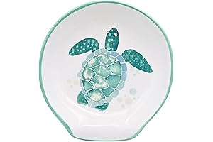 Turtle Spoon Rest - Coastal Ocean Nautical Decor, Teal Kitchen Accessories and...